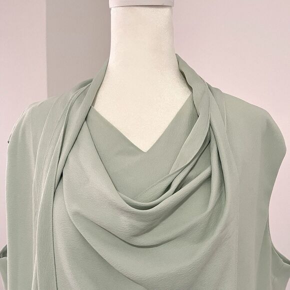 MM Lafleur Ismelka Top Size XL Sleeveless Built In Wrap Scarf Pale Green - Picture 3 of 11